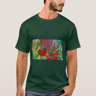 Kansas KS Liebe Eine Farbige Aquarell-Staatskarte T-Shirt