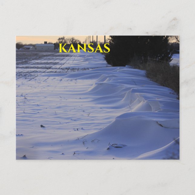 KANSAS LAND SNOW BANK POST CARD. POSTKARTE (Vorderseite)