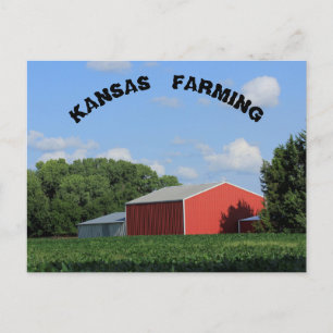 Kansas Landwirtschaft mit Sojabohnen und Barnenkar Postkarte