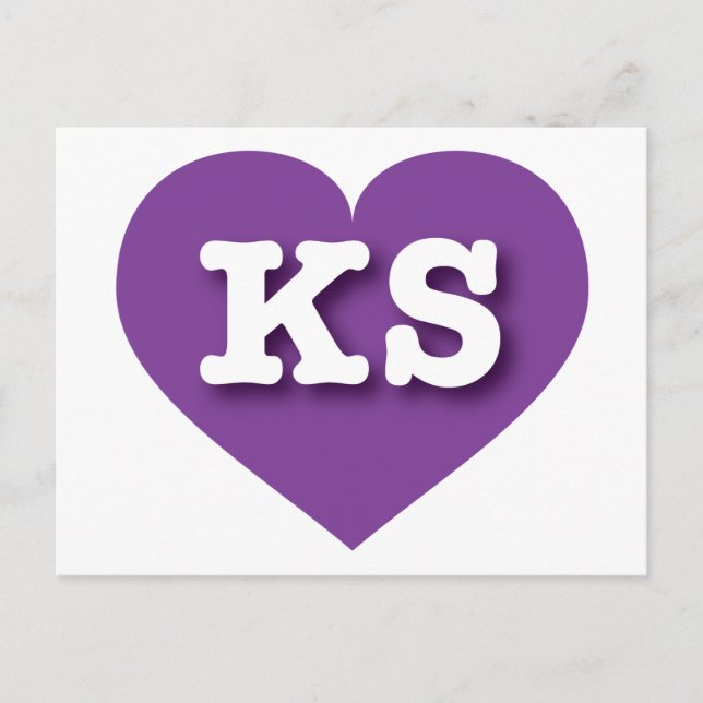 Kansas Lila Heart - I Liebe KS Postkarte (Vorderseite)