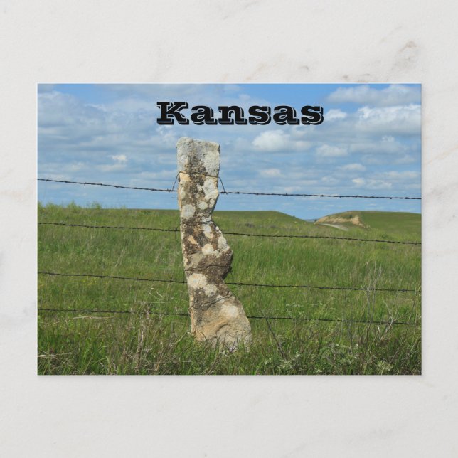 Kansas Limestone Fence Post POST CARD Postkarte (Vorderseite)