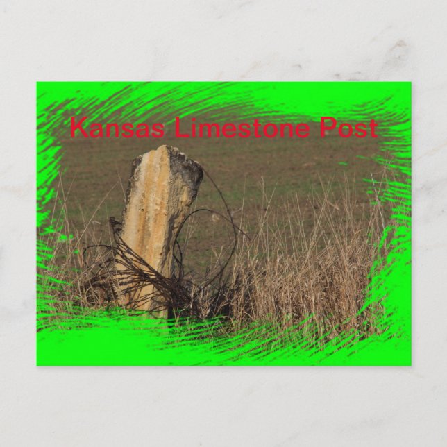 Kansas Limestone Post schoss auf einer POST-KARTE  Postkarte (Vorderseite)