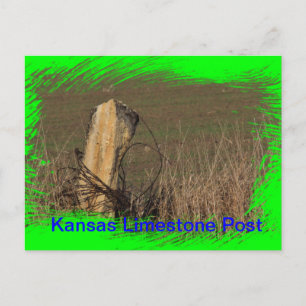 Kansas Limestone Post schoss auf einer POST-KARTE  Postkarte