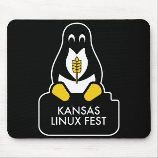 Kansas Linux Fest Mouse Pad Black Mousepad