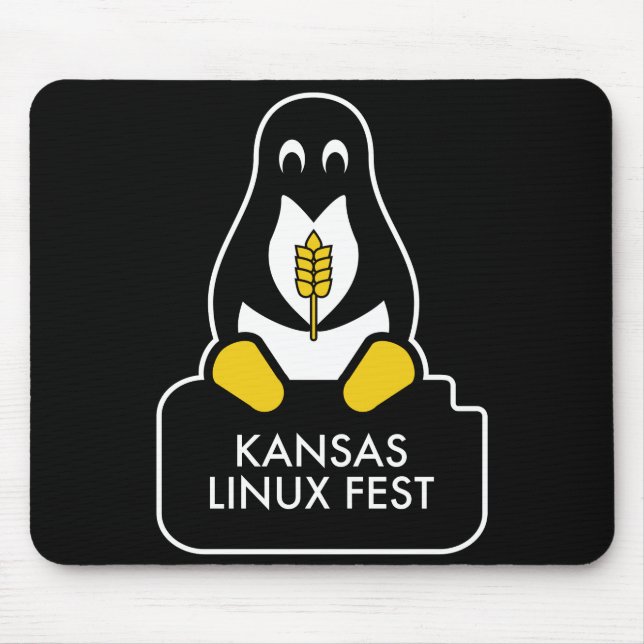 Kansas Linux Fest Mouse Pad Black Mousepad (Vorne)