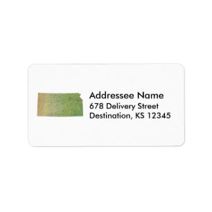 Kansas Map Address Label Adressaufkleber