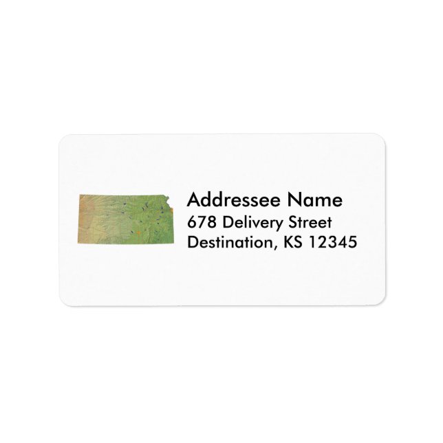 Kansas Map Address Label Adressaufkleber (Vorne)