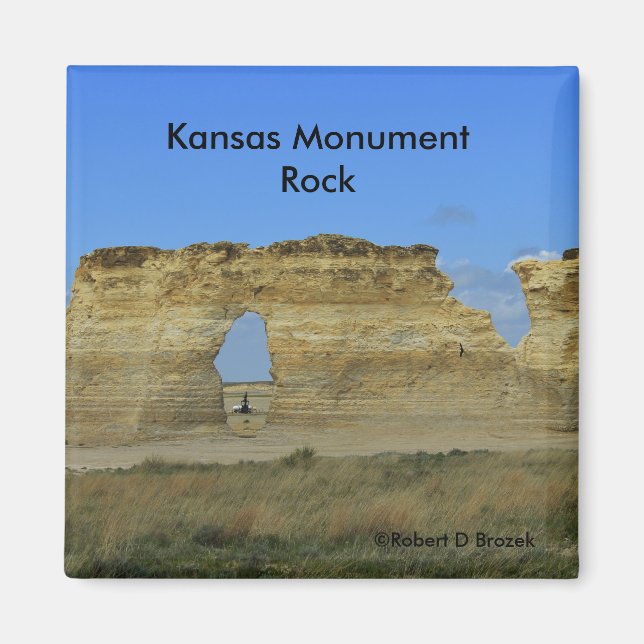 Kansas Monument Rock Square Magnet (Vorne)