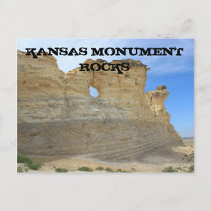 Kansas Monument Rocks avec ciel bleu Carte postale