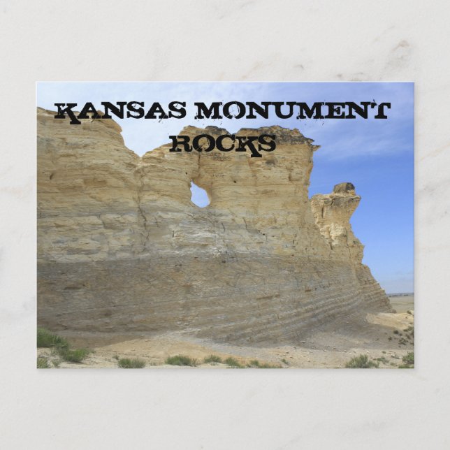 Kansas Monument Rocks mit Blue Sky Post Card Postkarte (Vorderseite)