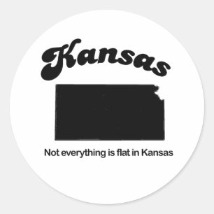 Kansas - Nicht alles ist flach Runder Aufkleber