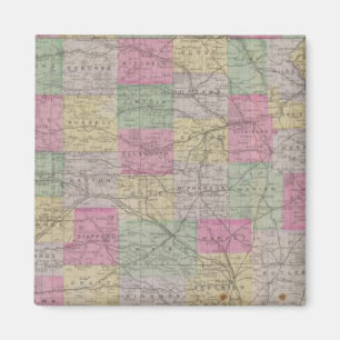 Kansas Offiziell Topographischer Staat Atlas Magnet