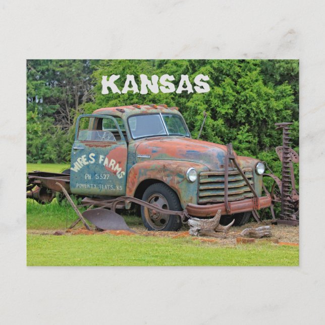 Kansas Old Farm Equipment Post Card Postkarte (Vorderseite)