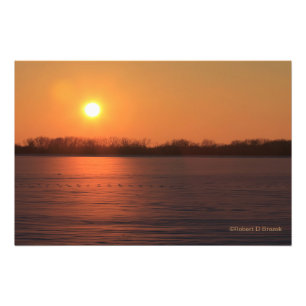 Kansas Orange Sunset with Snow Foto Erweiterung