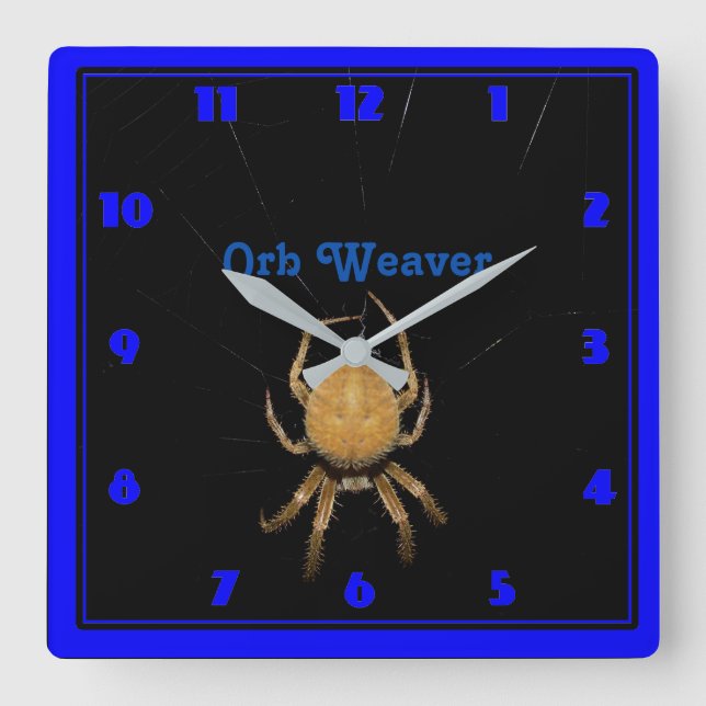 Kansas Orb Weaver Square Uhr (Vorderseite)