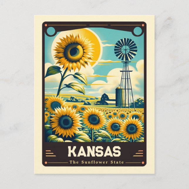 Kansas | Patriotischer Geist Vintag Postkarte (Vorderseite)