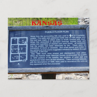 Kansas Pueblo Floor Sign Post Card Postkarte