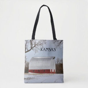 Kansas Red Barn and Snow Tasche