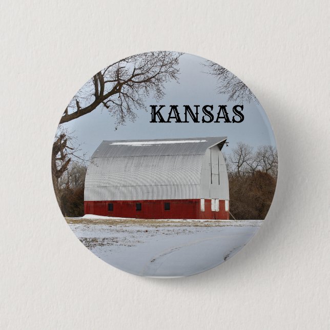 Kansas Red Barn Button (Vorderseite)