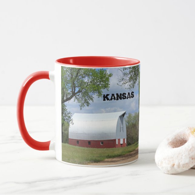 Kansas Red Barn Tasse (Mit Donut)