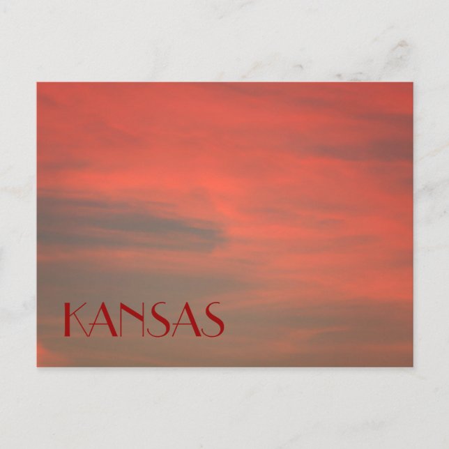 KANSAS Red Sky Postcard Postkarte (Vorderseite)