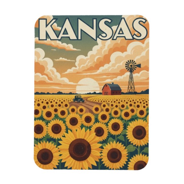 Kansas Reise Magnet (Vertikal)