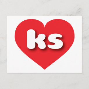 Kansas rotes Herz - I Liebe Postkarte