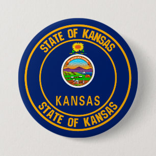 Kansas Round Emblem Button