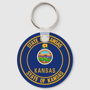 Kansas Round Emblem Schlüsselanhänger