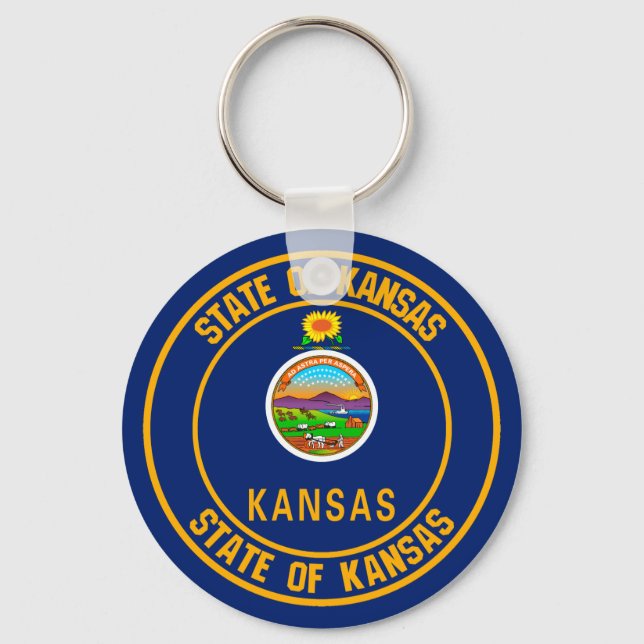 Kansas Round Emblem Schlüsselanhänger (Vorderseite)