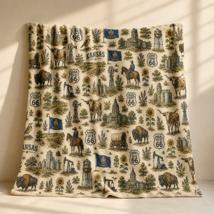 Kansas Route 66 Cozy Heartland Fleecedecke