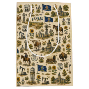 Kansas Route 66 Geschenk Prairie Mittlere Geschenktüte