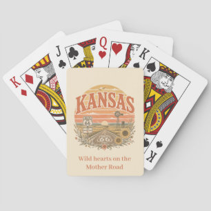 Kansas Route 66 Prairie Poker Nacht Spielkarten