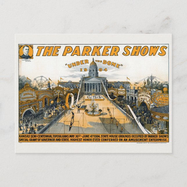 Kansas Semi-Centennial Staat House Grounds. Postkarte (Vorderseite)