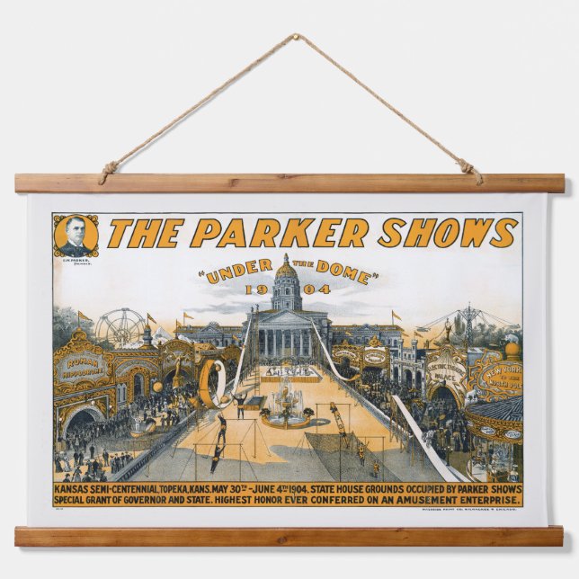 Kansas Semi-Centennial Staat House Grounds. Wandteppich Mit Holzrahmen (Vorne)