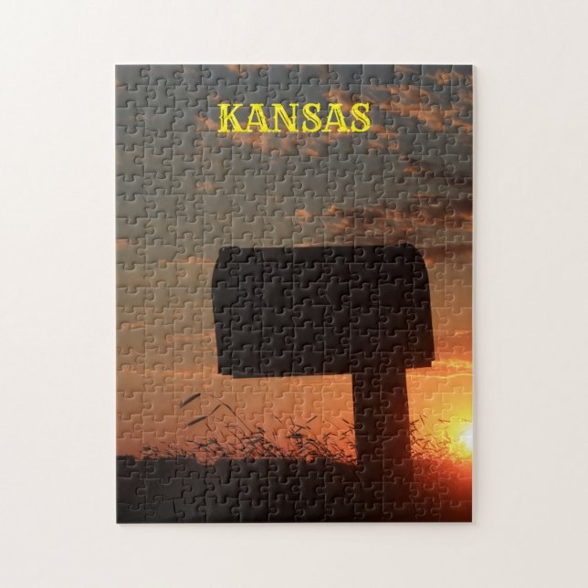 Kansas Silhouette Sunset Mail Box (Vertikal)