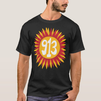 Kansas Sonnenblume 913 Area Code Red Gold T-Shirt