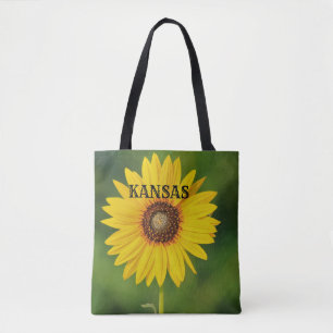 Kansas Sonnenblume mit grünem Hintergrund Tote Tas Tasche