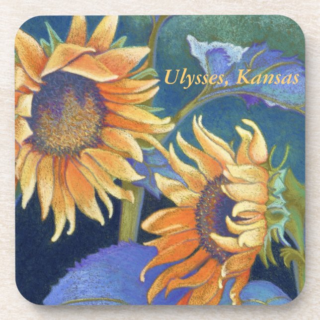 Kansas-Sonnenblume-Untersetzer Getränkeuntersetzer (Vorderseite)
