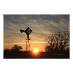 Kansas Sonnenuntergang mit Bäumen, Wolken Foto Erw