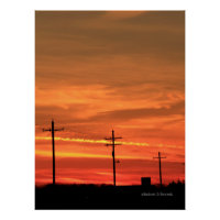 Kansas Sonnenuntergang mit bunten Wolken Poster/Fo