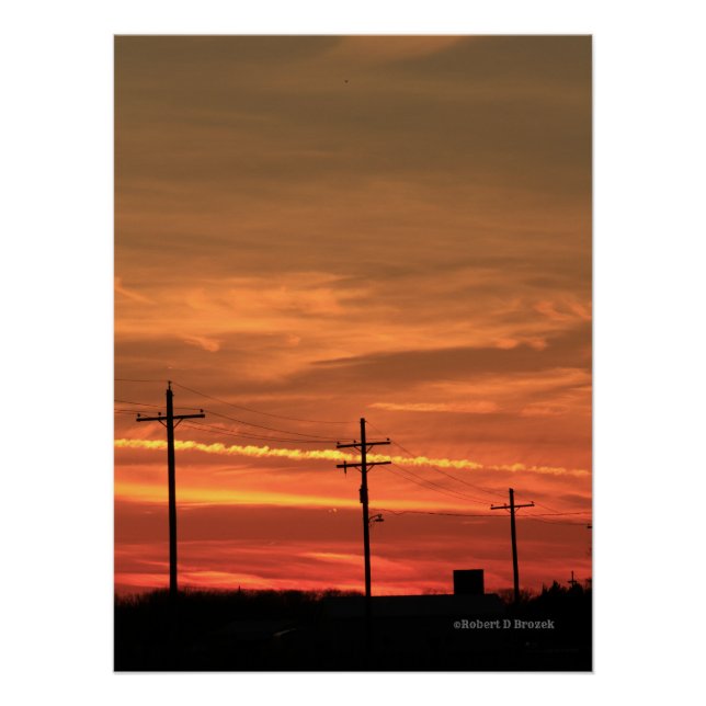 Kansas Sonnenuntergang mit bunten Wolken Poster/Fo Poster (Vorderseite)