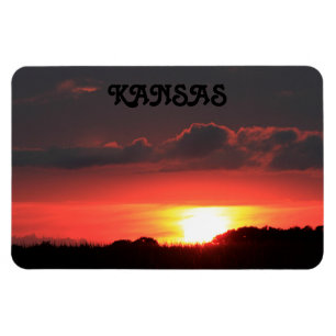 Kansas Sonnenuntergang mit flexiblen Wolken Magnet