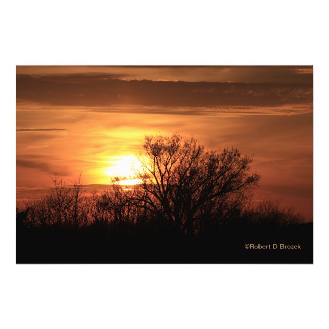 Kansas Sonnenuntergang mit Wolken und Foto Erweite (Vorne)