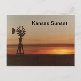 Kansas Sonnenuntergang Postkarte