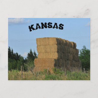 Kansas Square Hay Bales Post Card Postkarte