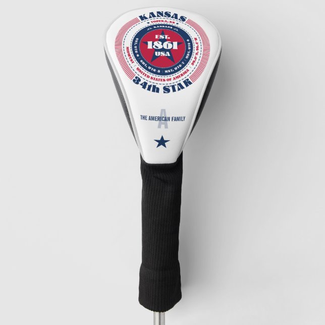 Kansas Staat Circle Custom Golf Head Cover Headcover (Vorderseite)