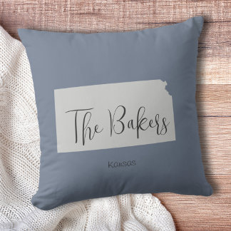 Kansas Staat Family Name Throw Kissen