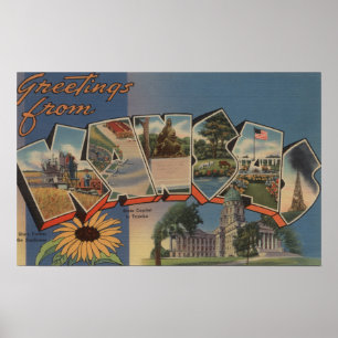 Kansas (Staat Hauptstadt/Blume) Poster