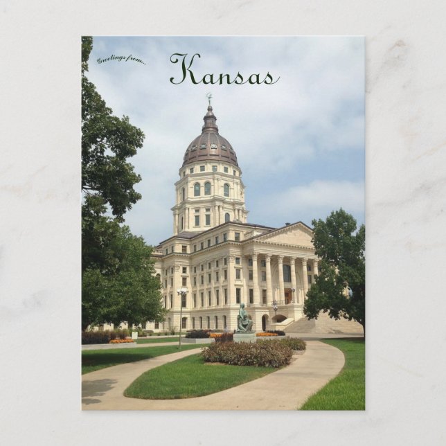 Kansas Staat Hauptstadt Gebäude Topeka Kansas Postkarte (Vorderseite)